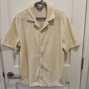 Urban Outfitters Cream Textured Men's Shirt